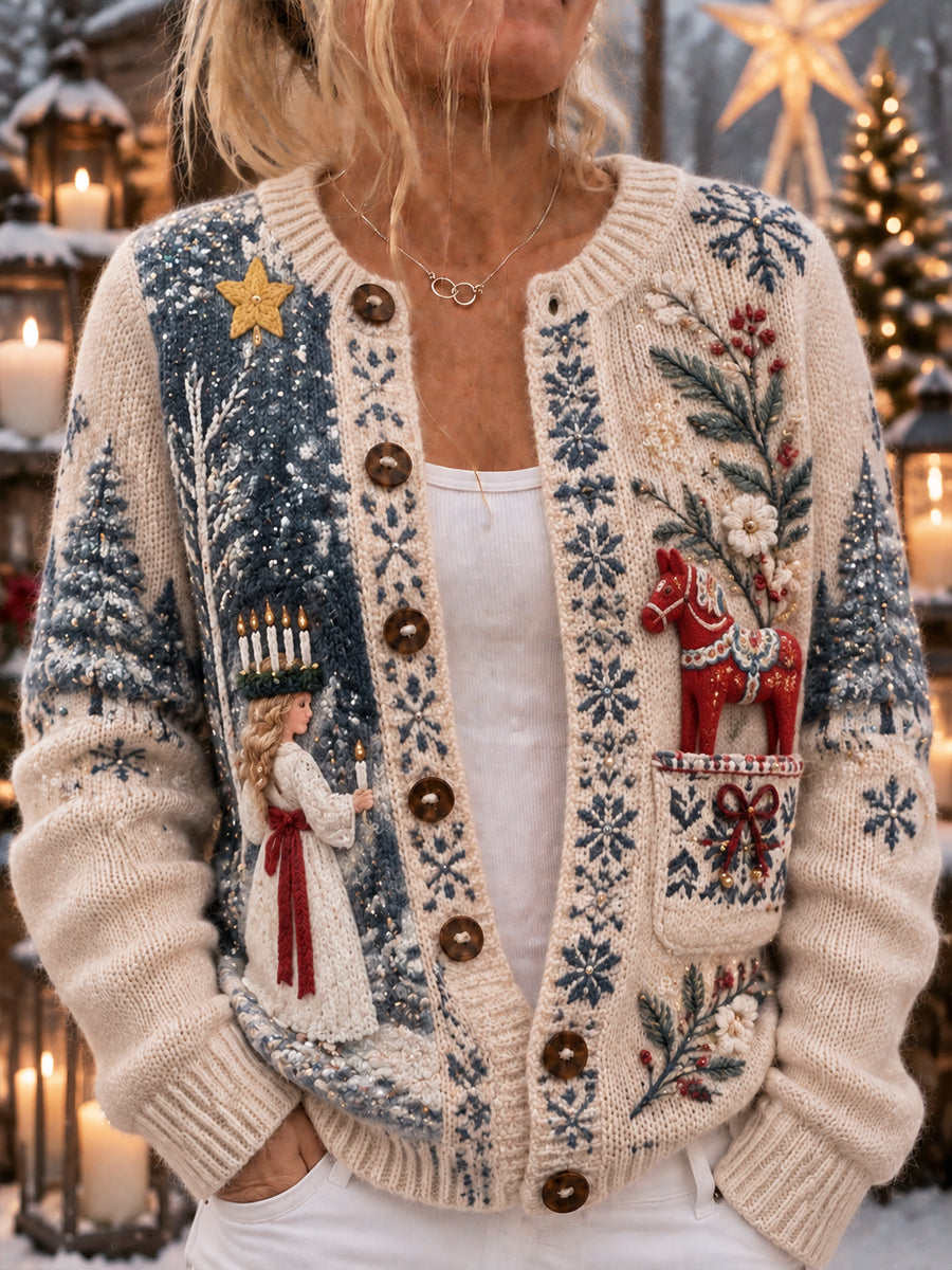 Kvinnor Lucia Vinterljus Vinterrocka