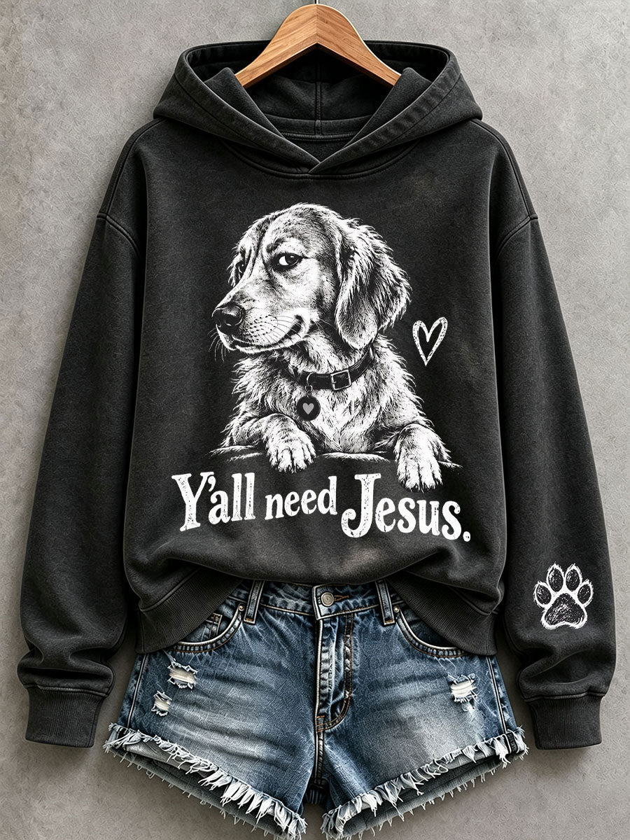 Damtröja med texten "Y'all Need Jesus"