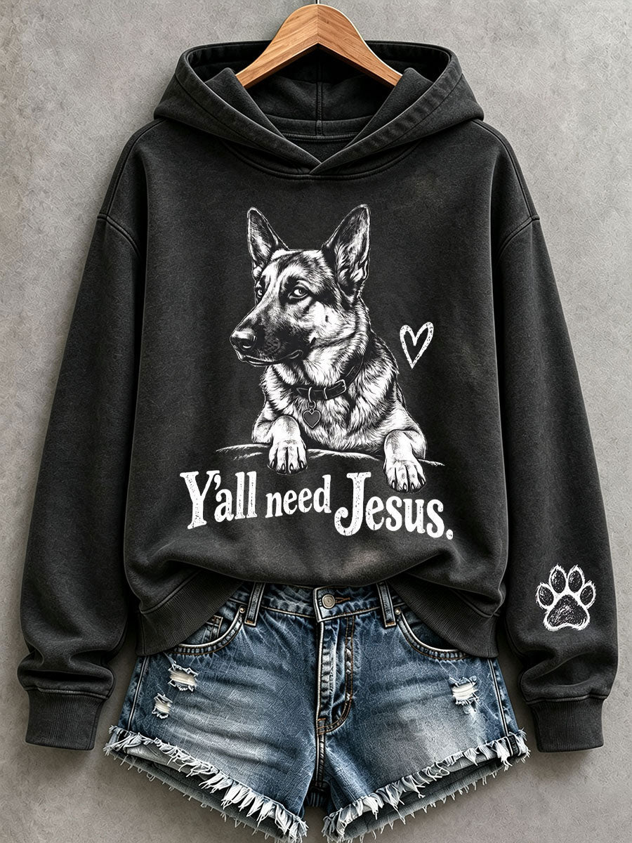 Damtröja med texten "Y'all Need Jesus"