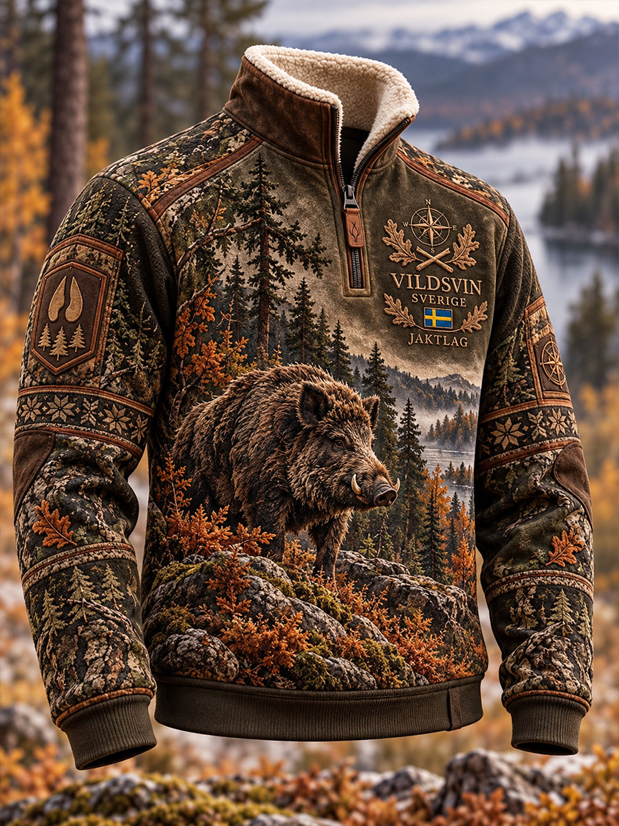 Mäns svenska äll jaktsäsong Fleece-lined Half-Zip Sweatshirt