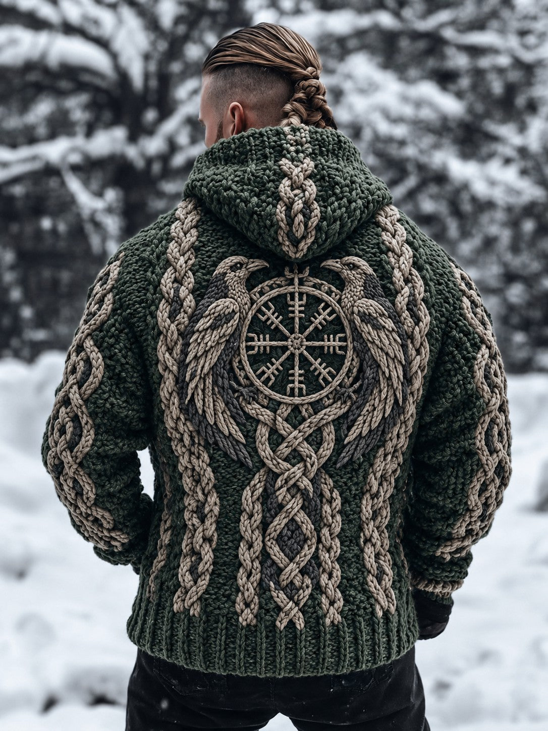 Vikingtröja med huva för män