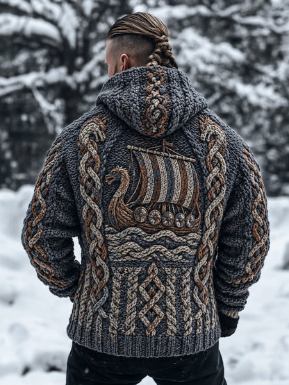 Vikingtröja med huva för män