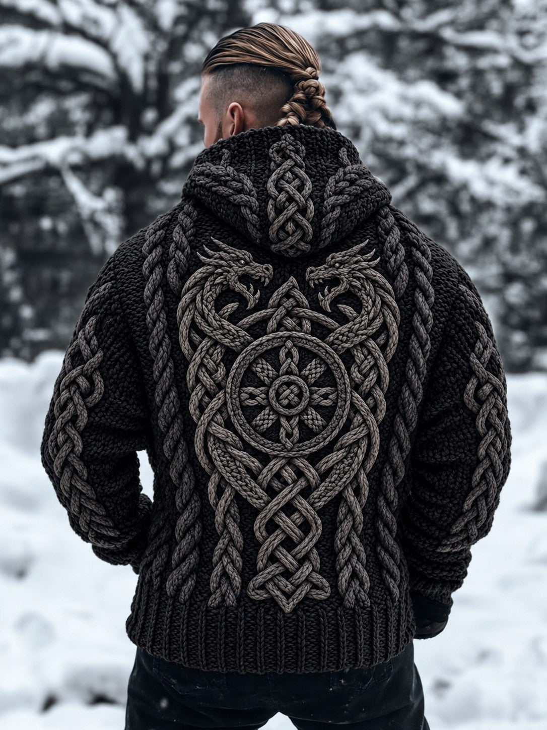 Vikingtröja med huva för män