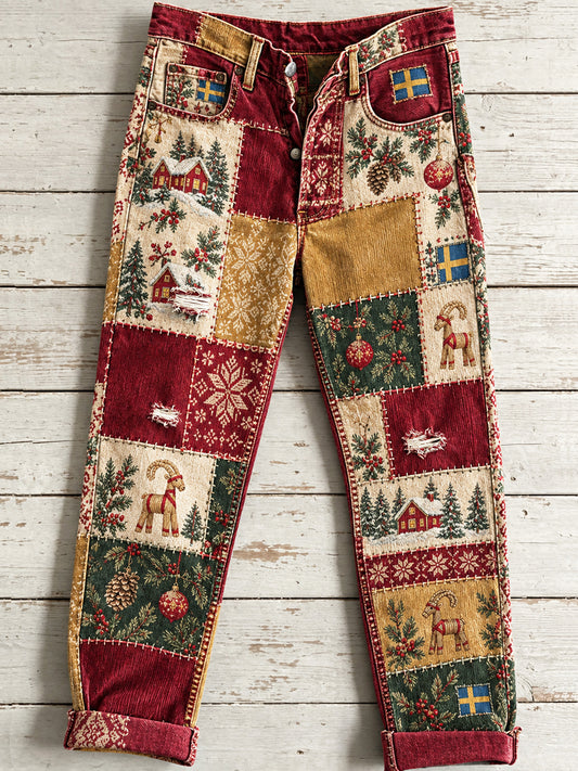 Kvinnors julkonst Skriv ut Jeans