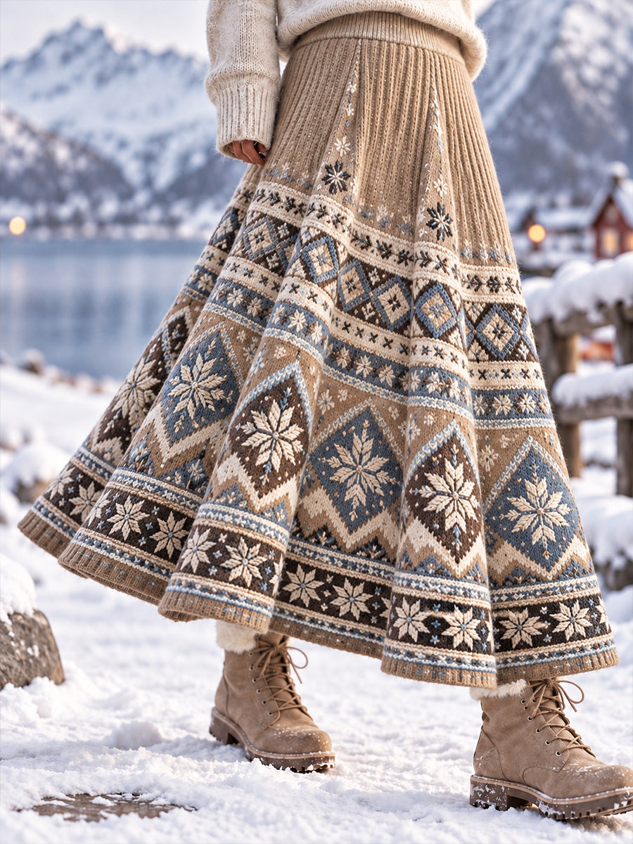 Damskört i nordisk stil, långt halvskört