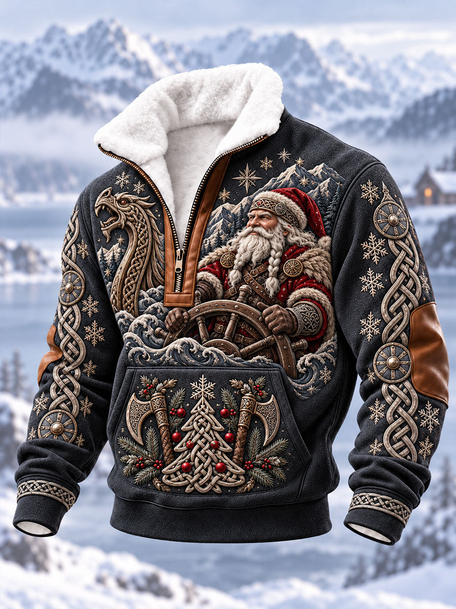 Herrliga vikingajulsweatshirts med dragkedja