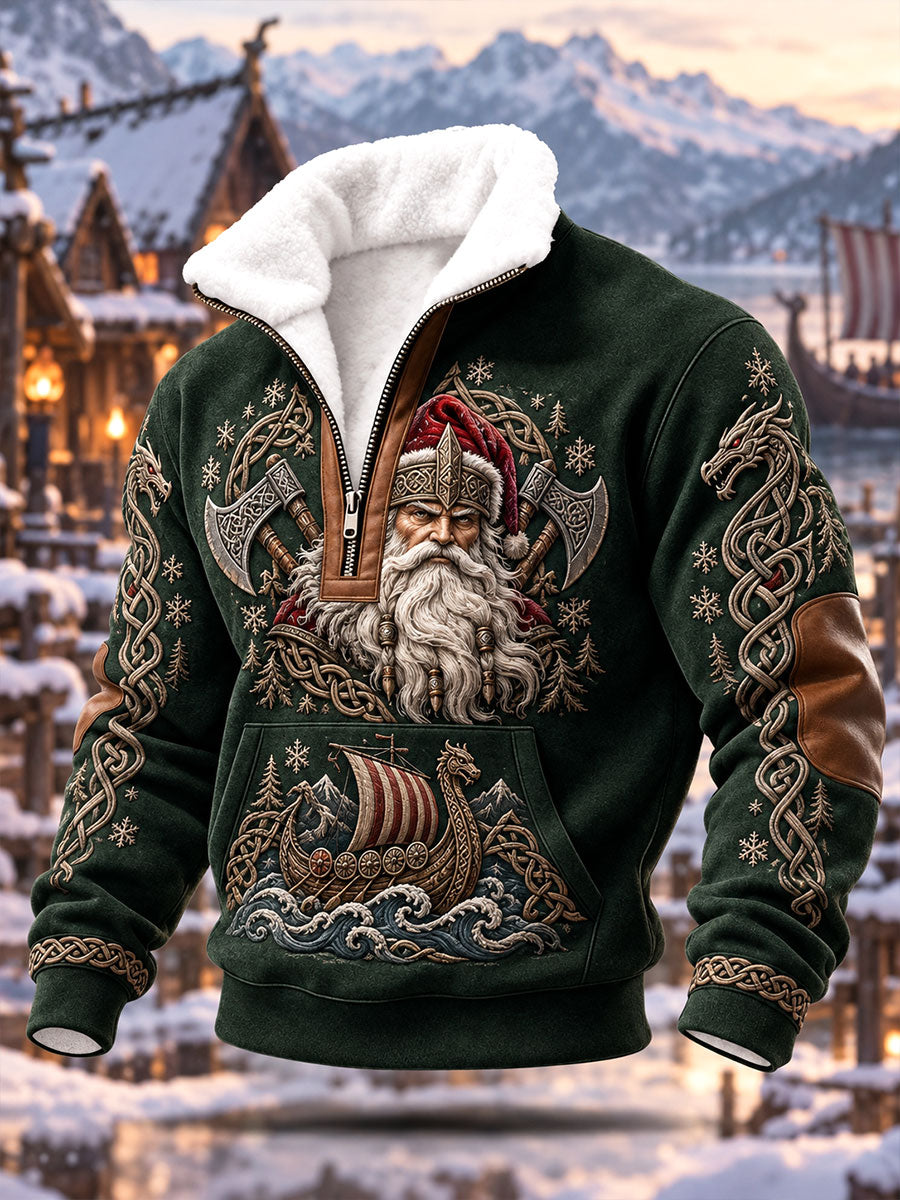 Herrliga vikingajulsweatshirts med dragkedja