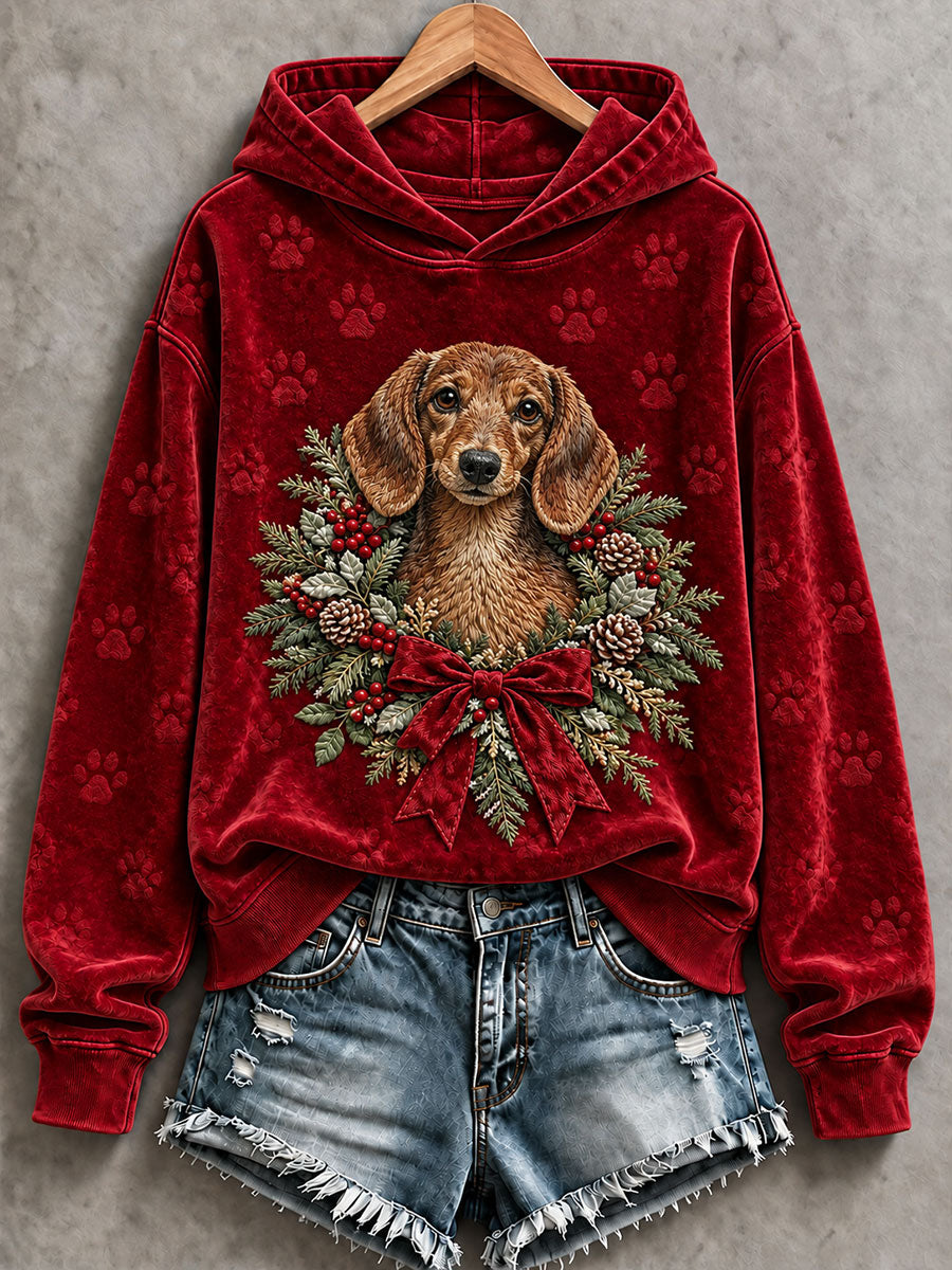 Kvinnors jul Dachhund Print