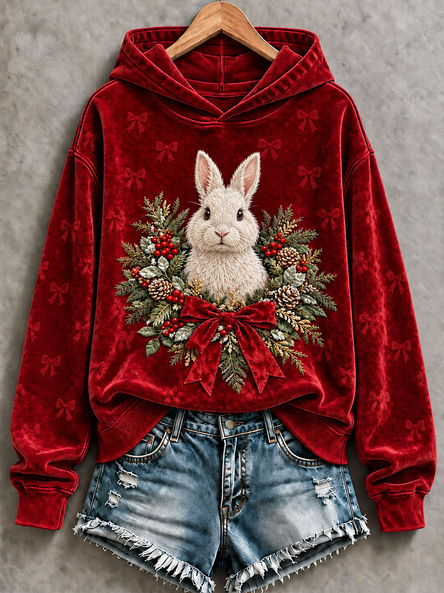 Kvinnors jul kanin Print