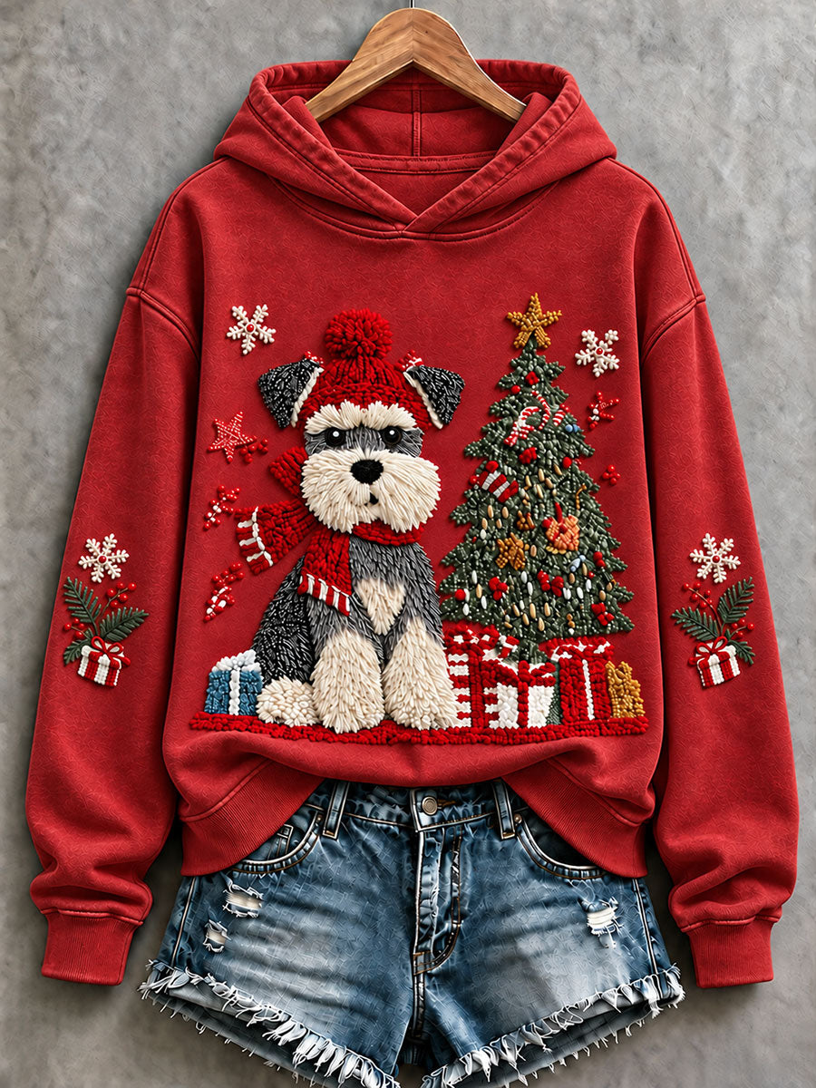 Kvinnors jul Rolig hund konst Regelbundna Sweatshirt