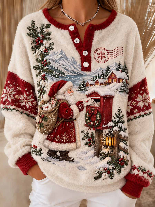 Damer Tröja med traditionell jultema-tryckning