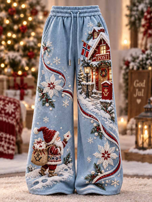 Dambyxor med traditionellt jultema och poststämpelmönster