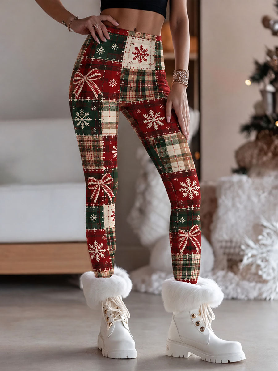 Damernas juliga vintage-mönstrade leggins för vardagsbruk