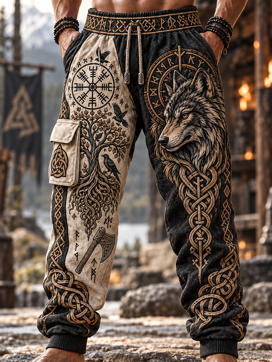 Vikingartig fritidströja och byxor för män