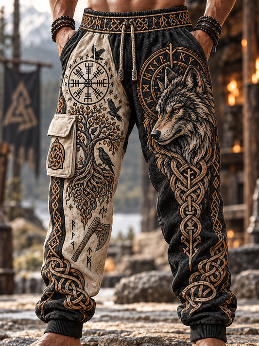 Vikingartig fritidströja och byxor för män