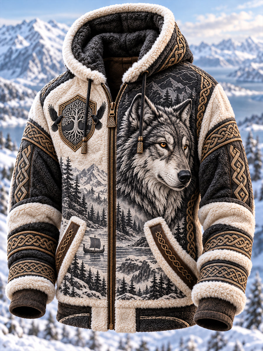 Herrjacka i vikingart-kompositfleece