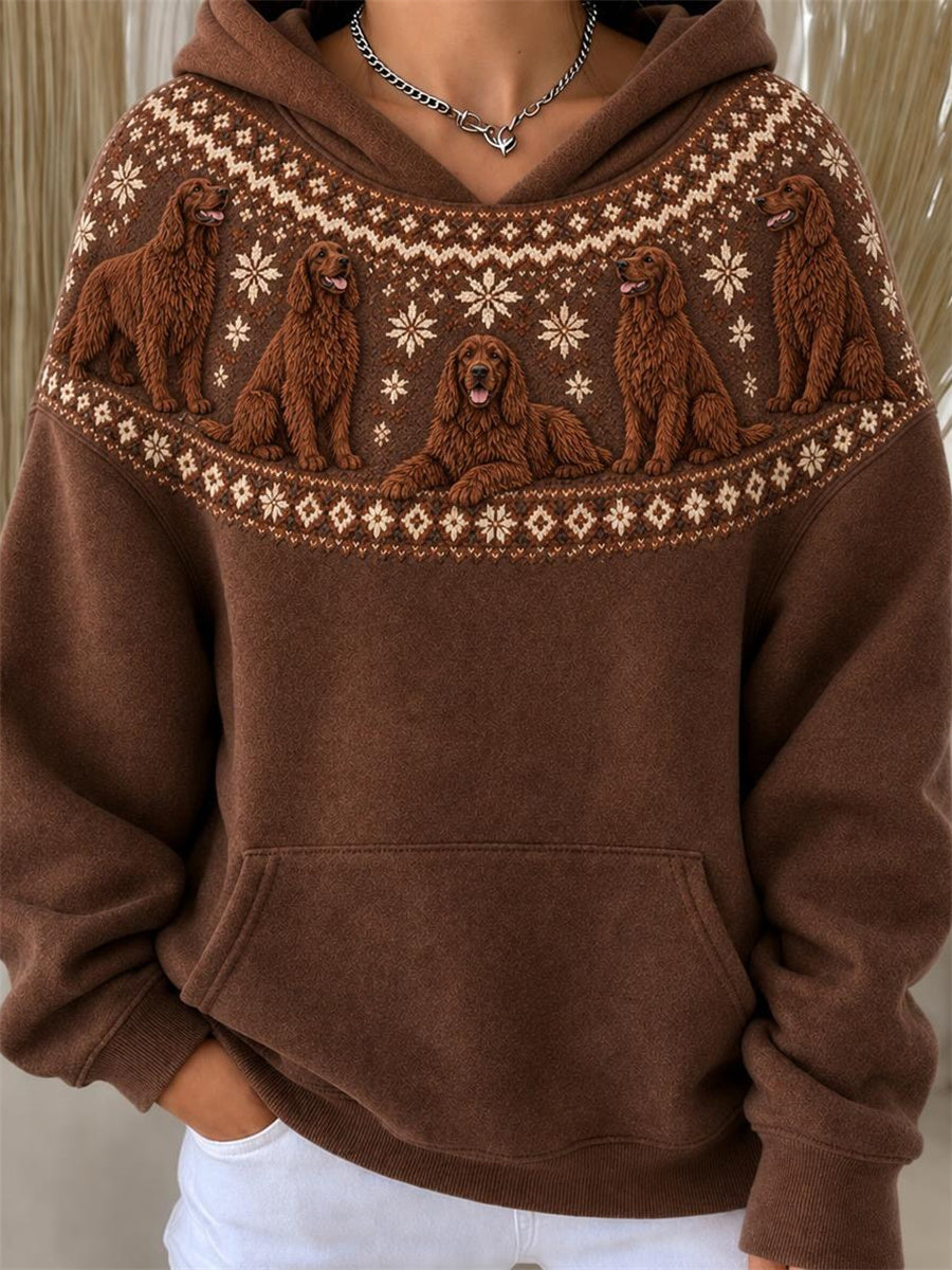 Damtröja med vintage-mönster från Irish Setter – hundar och Yoke Isle-design