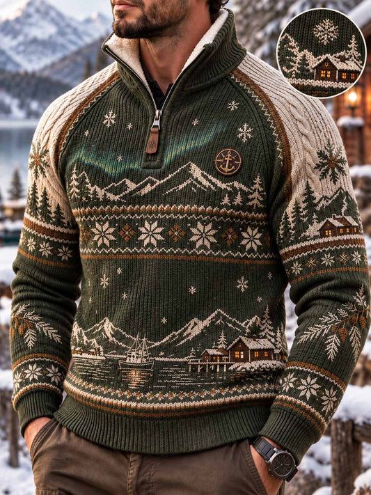 Mäns Retro Vinter Folk Konst textur Skriv ut tröjar
