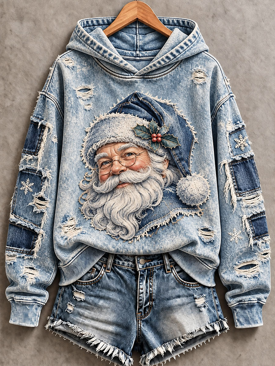 Kvinnlig casual hoodie med jultema
