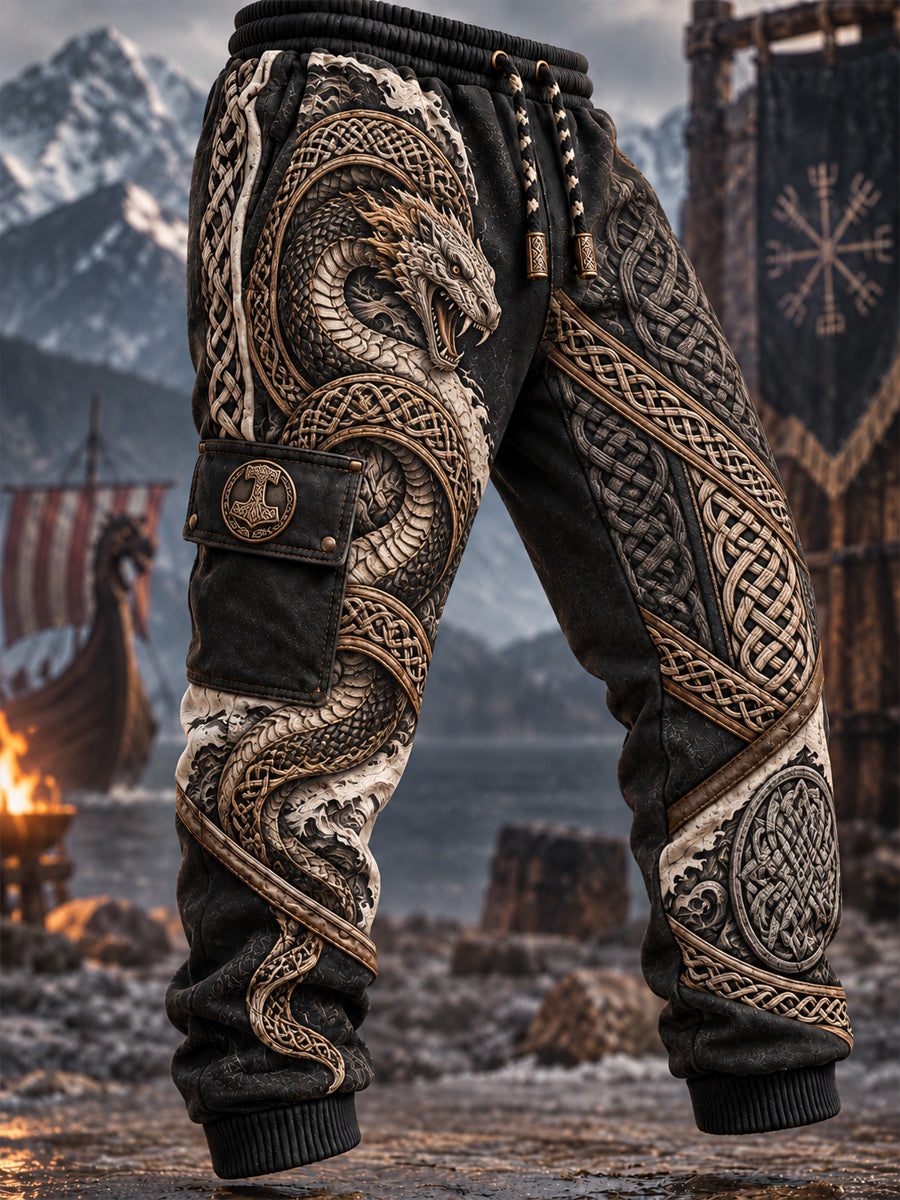 Vikingartig fritidströja och byxor för män
