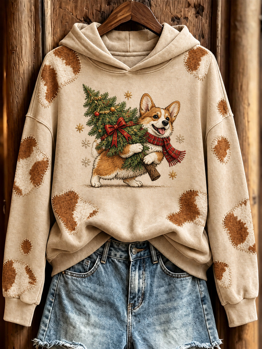 Kvinnor Corgi och julgran Mönster Orsakssamband