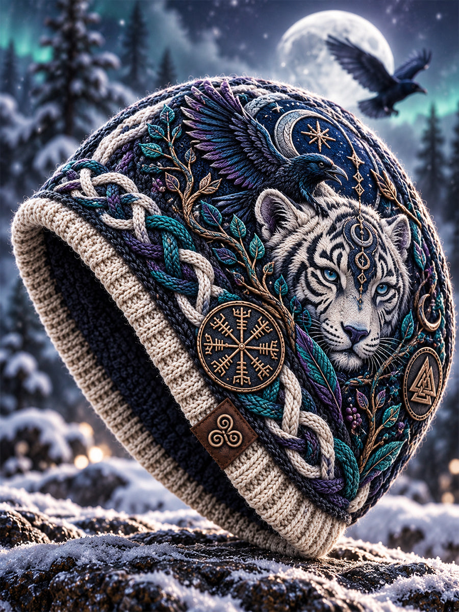 Herrkläder nordisk viking djur flanell huvtröja