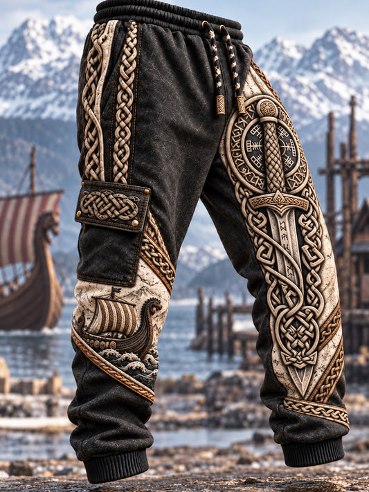 Vikingkonstflanellhuvtröja för män