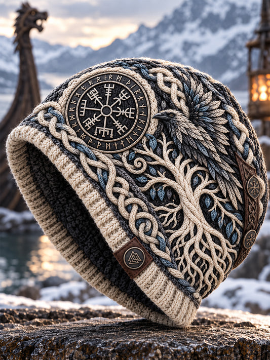 Herrtröja i vikingastil med rund hals och flanelltyg
