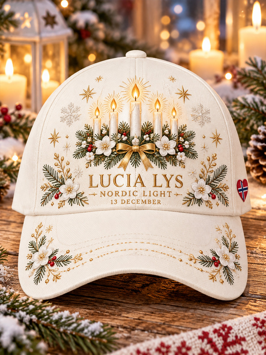 Kvinnors St. Lucia's Day Tema Print hatt