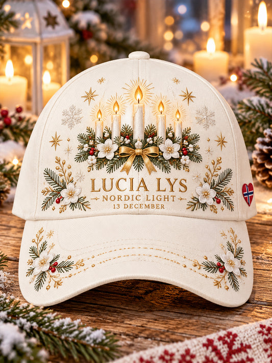 Kvinnors St. Lucia's Day Tema Print hatt