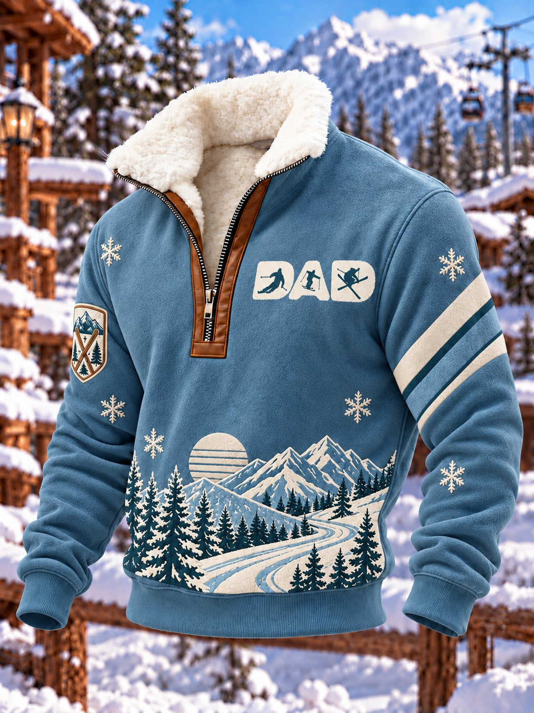 Mäns skid pappa tryckt plush står