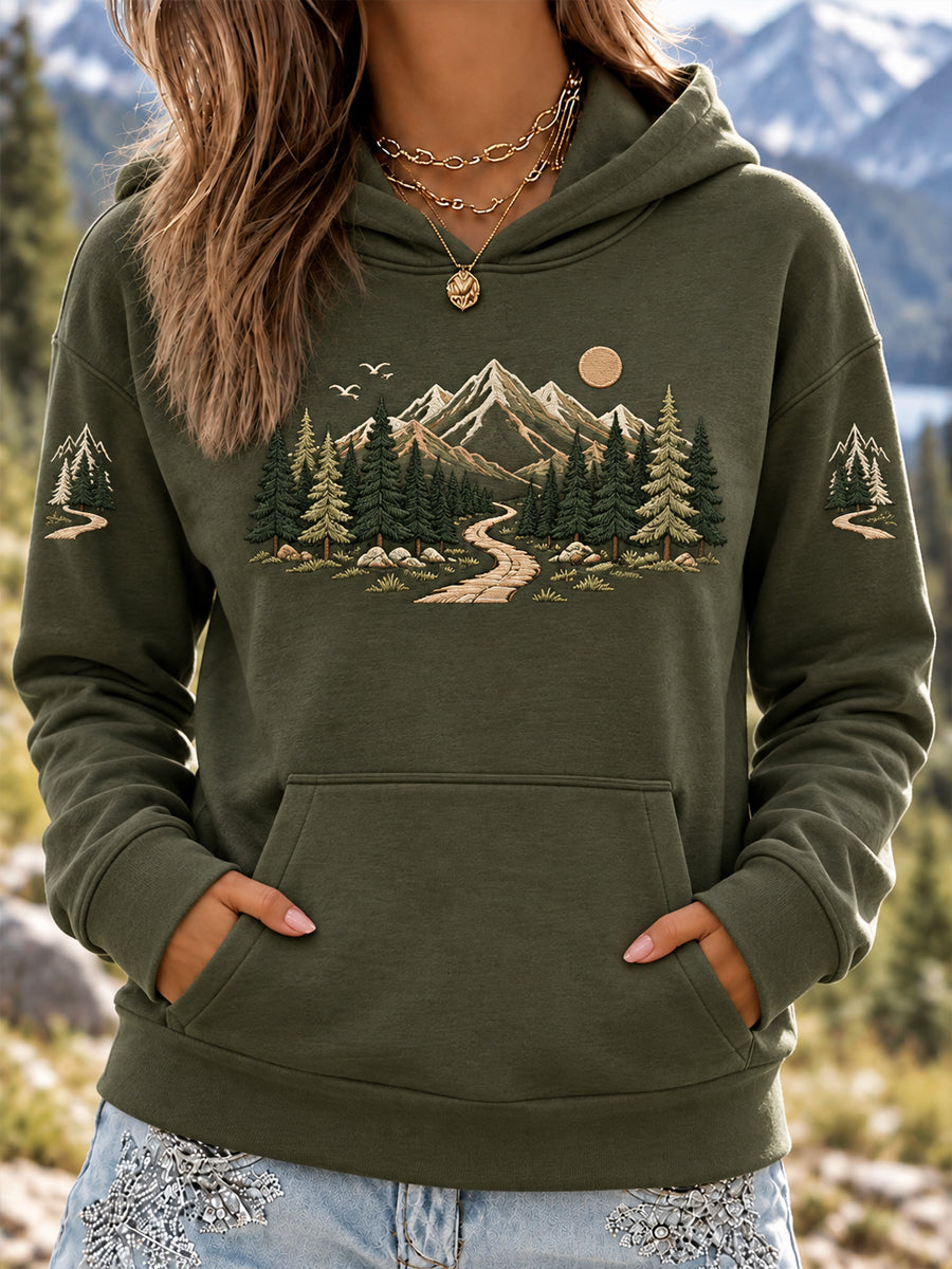 Dammens Vildmarkspågstryck Vandringsälskare Ledsagande Hoodie