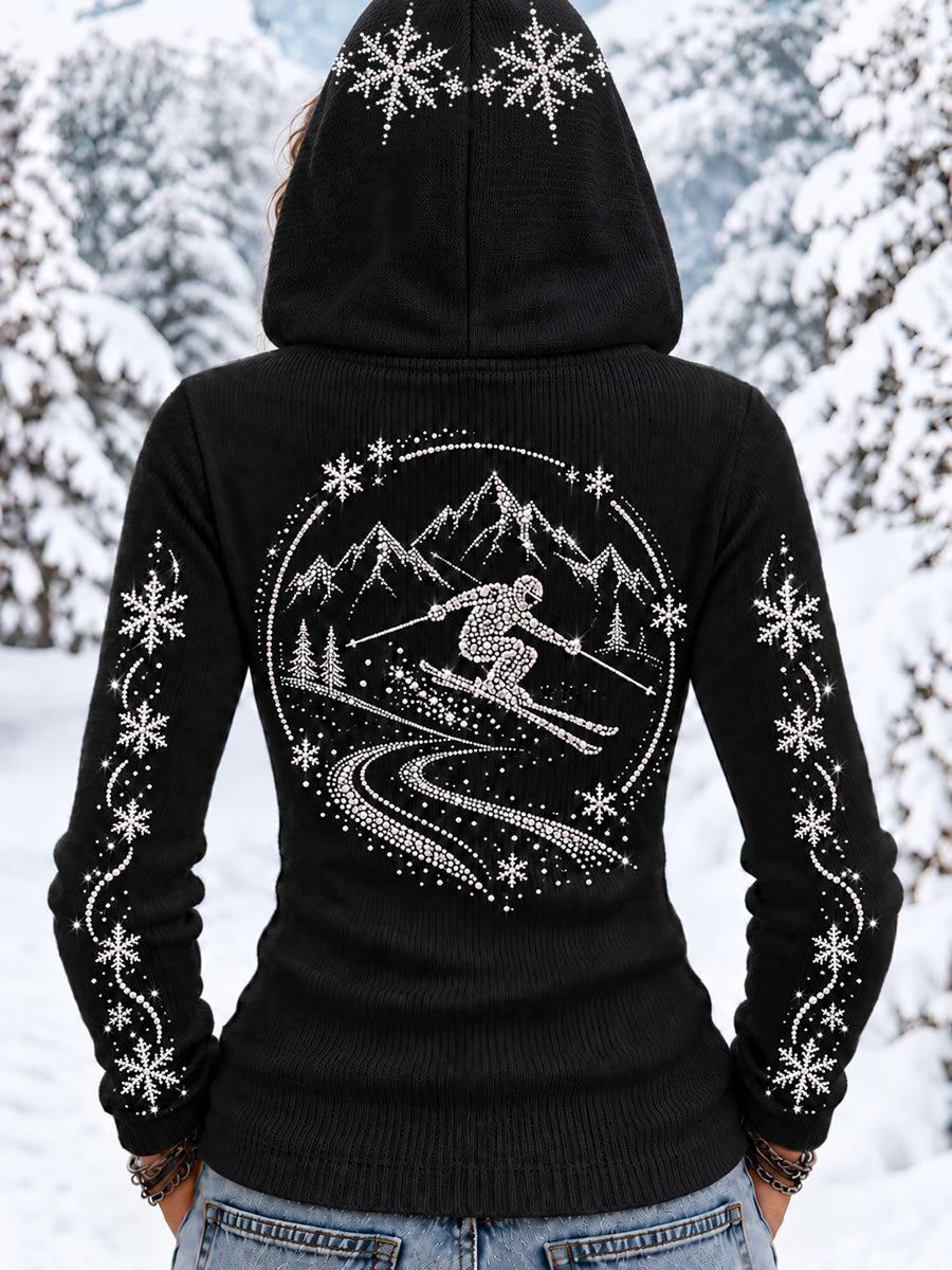 Damhoodies för alpin skidåkning