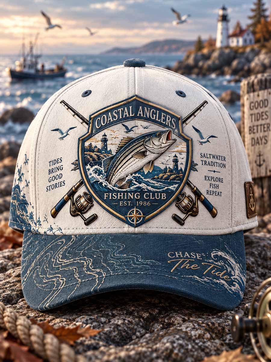 Unisex Traditionell Fiskeklubb Mönster Tryckt hatt