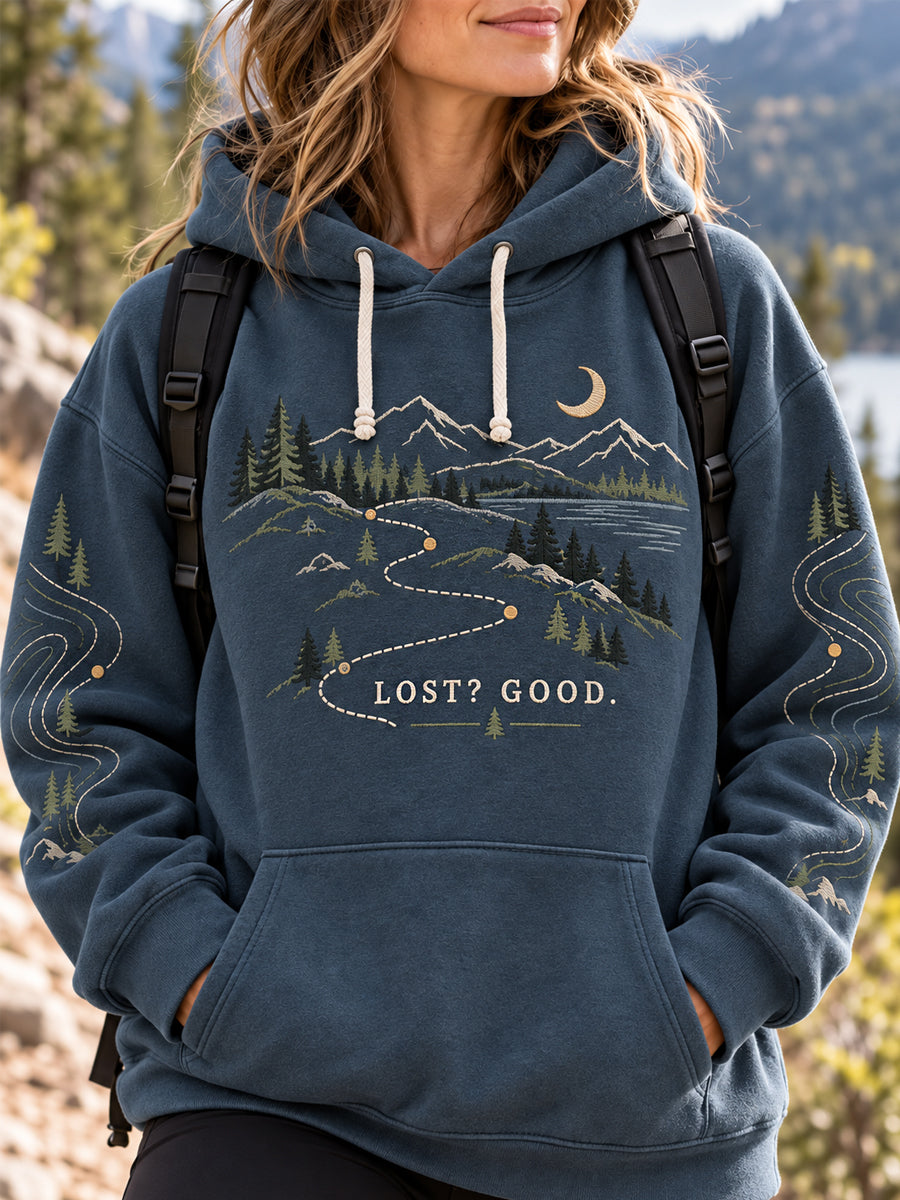 Dammens Vildmarkspågstryck Vandringsälskare Ledsagande Hoodie