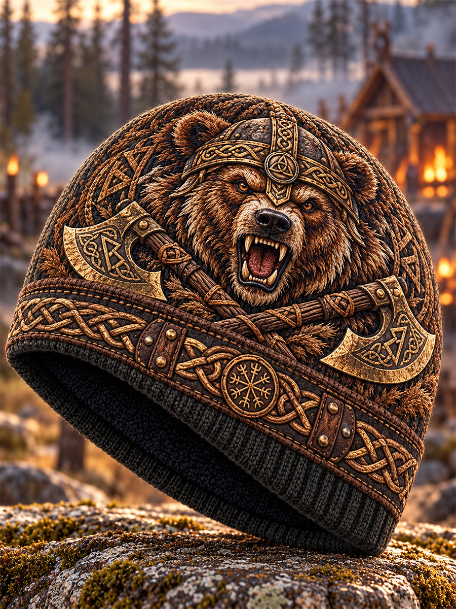 Unisex Viking Nordisk Varm Kall Stickad Mössa