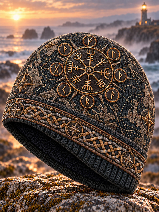 Unisex Viking Nordisk Varm Kall Stickad Mössa