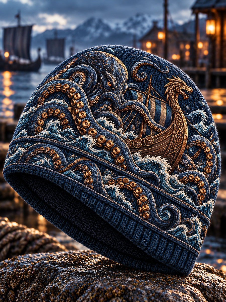 Unisex Viking Nordic varm kall stickad hatt