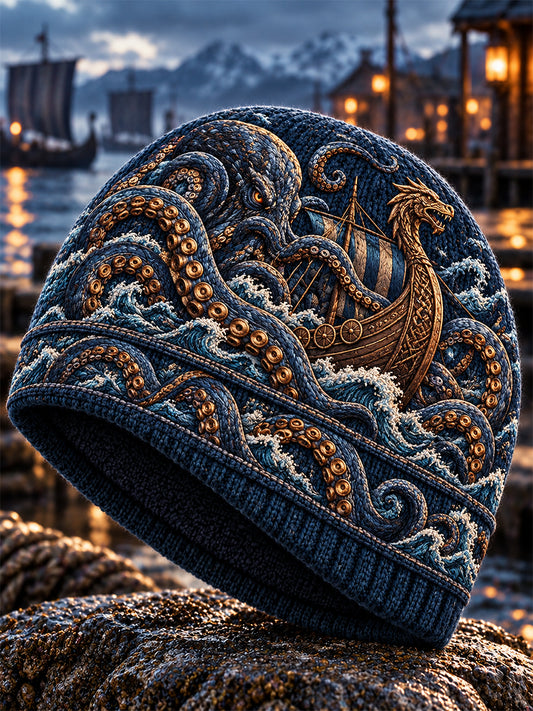 Unisex Viking Nordic varm kall stickad hatt