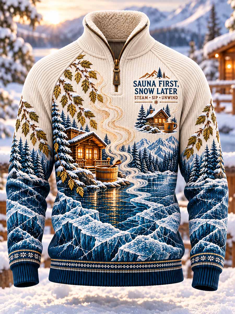 Herrtröja med nordisk bastu- och traditionsslogan