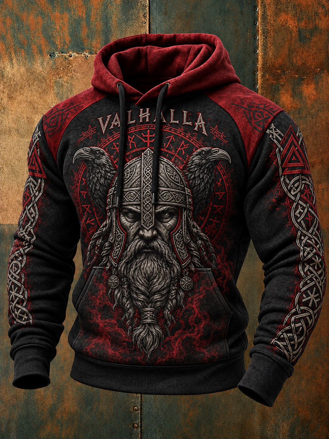 Herrtröja med vikingastil och Valhalla-mönster