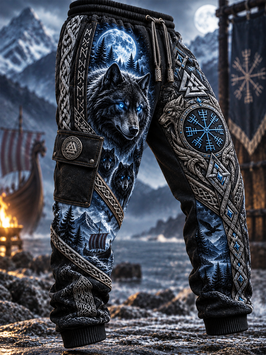 Vikingartig fritidströja och byxor för män
