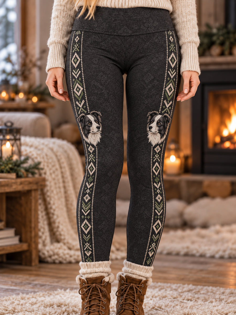 Retro Nordic-Style Hung Leggings