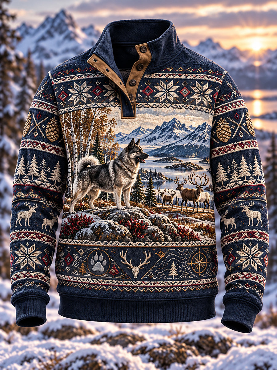 Herrtröja med fyra knappar för norska jaktsäsongen