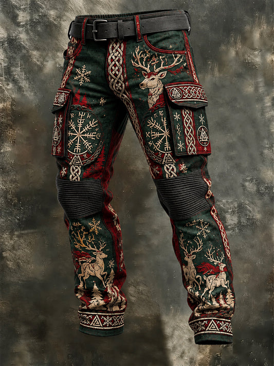 Herrens jul Viking tryckta Casual Byxor