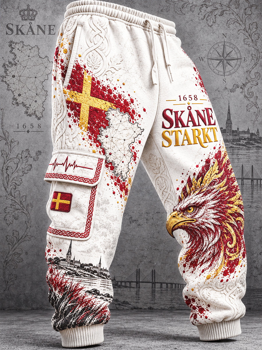 Vita Svenska Skåne-Printed Sportbyxor