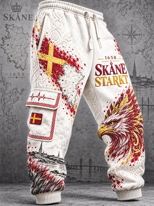 Vita Svenska Skåne-Printed Sportbyxor