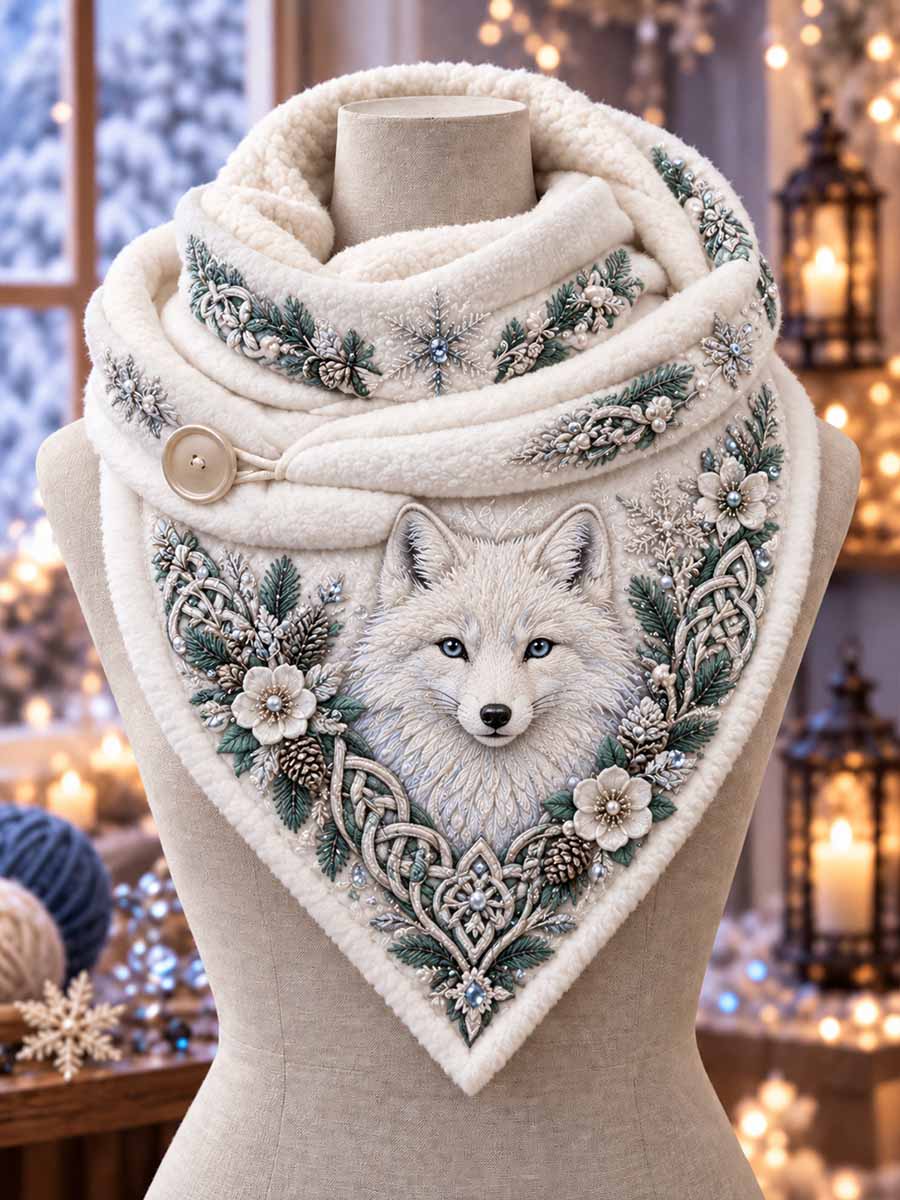 Unisex Fashion Arctic Räv Print Scarf