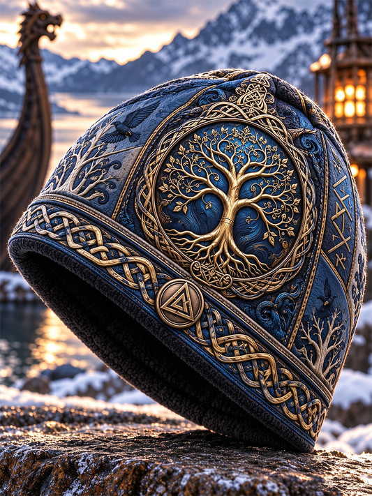 Viking konst Vintage höst och vinter varm kall stickad hatt