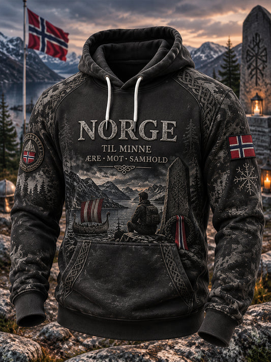 Herrtröja med vikingaveteranens minnesgrafik